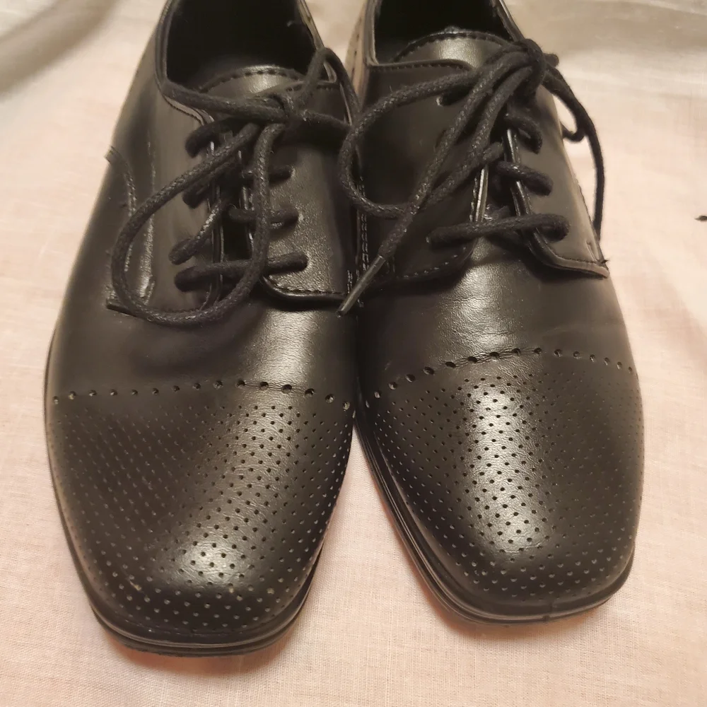 Little Boys Black Dress Shoes Size 12 M All Man Made Materials Unkown Maker